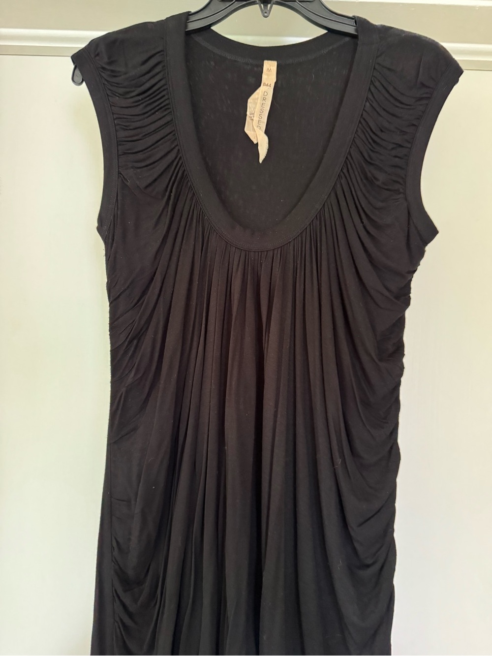 Bailey 44 Dressed black draped cotton tee dress